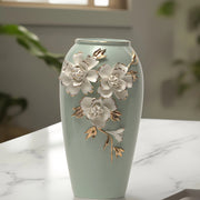 Floral Ceramic Vase(Mint) - Flower Vase | Ceramic Vase | Home Decor